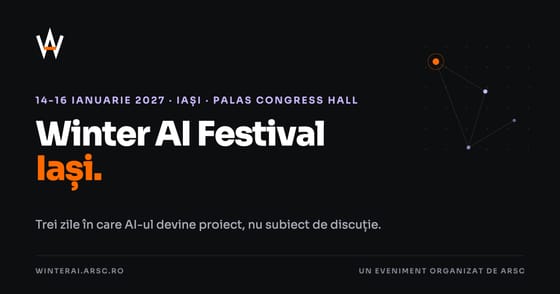 Vizualul oficial al ediției 01 a Winter AI Festival, Iași.